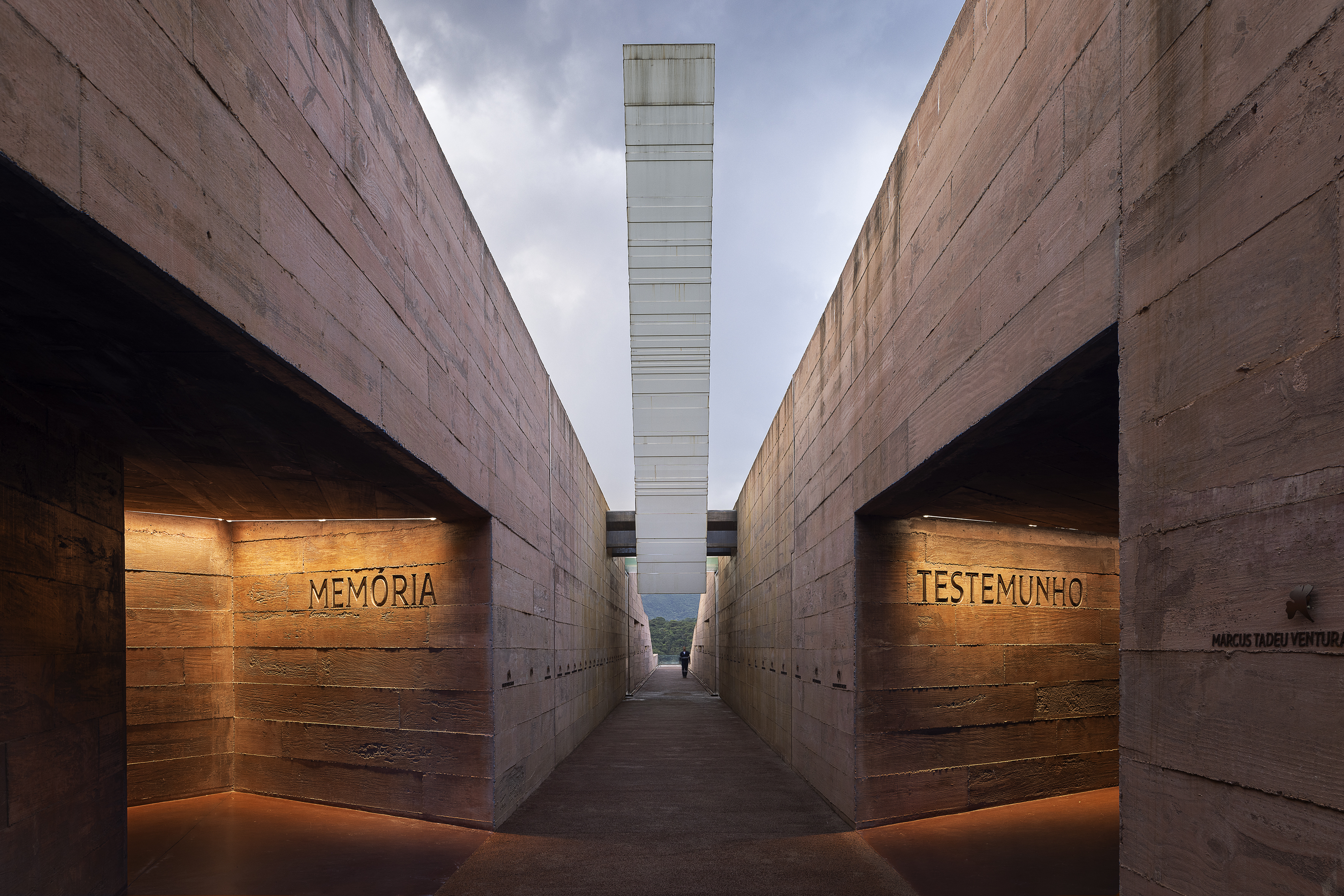 Brumadinho memorial, an abstract concrete building in the Brazilian countryside