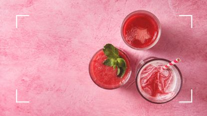 A selection of fruit cocktails with strawberry, one of the best alternatives to alcohol 