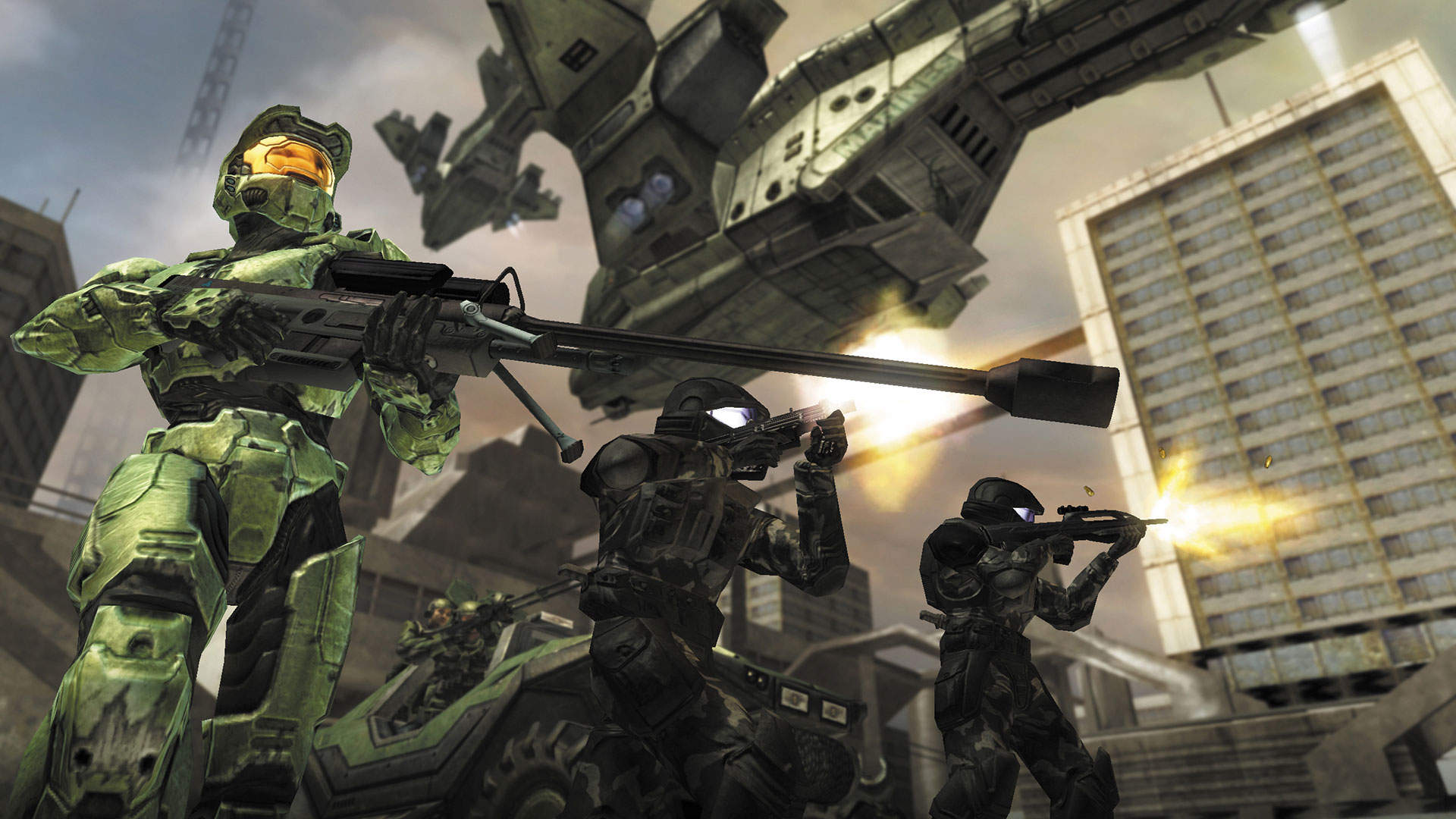 Gambar promosi Halo 2 dengan Master Chief