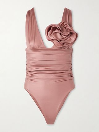 Appliquéd Ruched Swimsuit