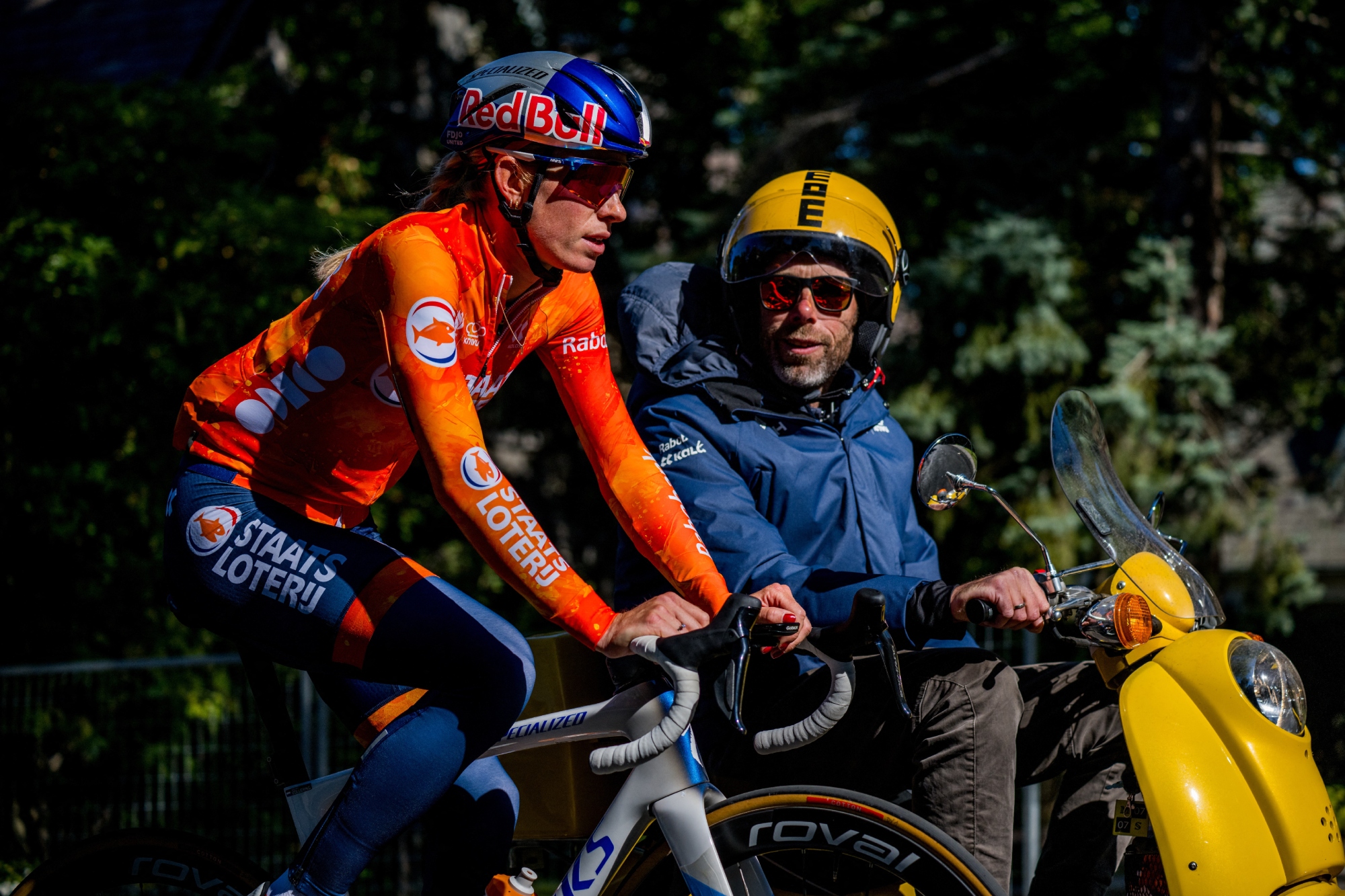 Demi Vollering and the Head Coach of the Dutch national women's team Demi Vollering