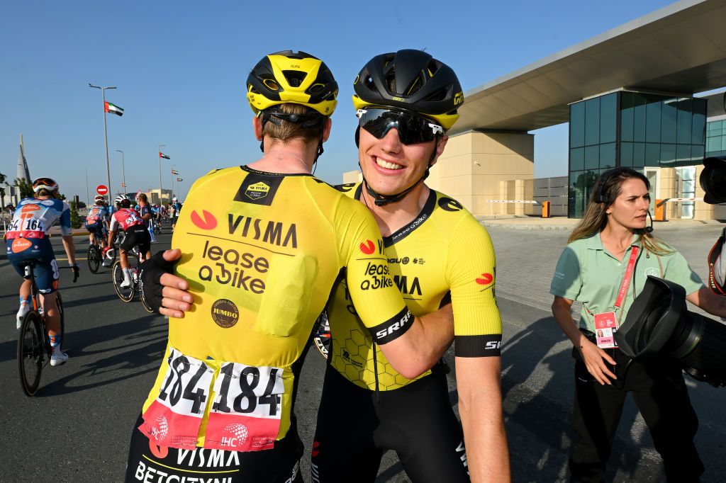 Sprint finish at the end of stage five of the UAE Tour 2024