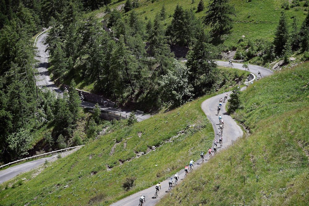The peloton rolls through the French countryside during stage 5.
