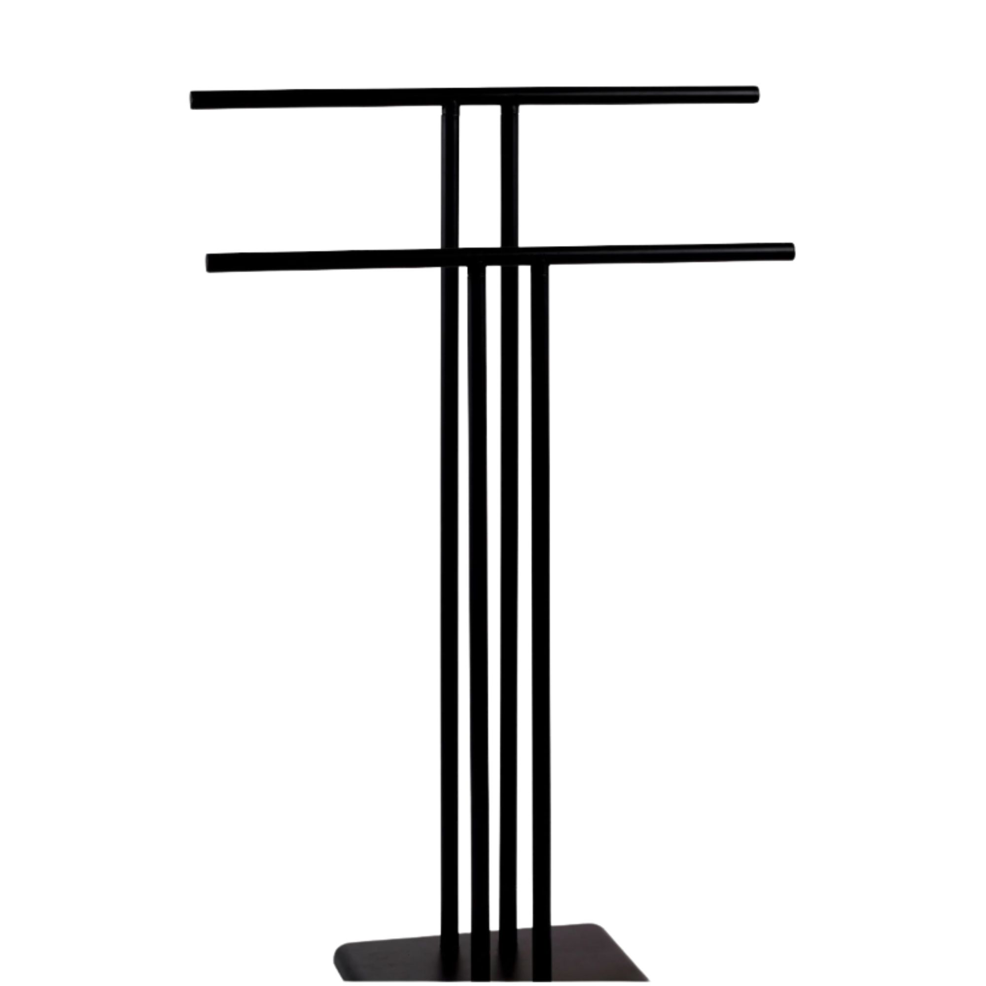 Next, Black Double Freestanding Towel Rail