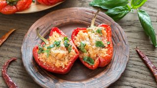 Roasted peppers stuffed with cheese