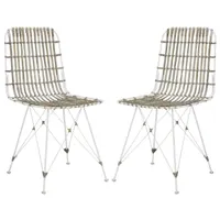 Safavieh Minerva White Wash Wicker Dining Chair, The Home Depot