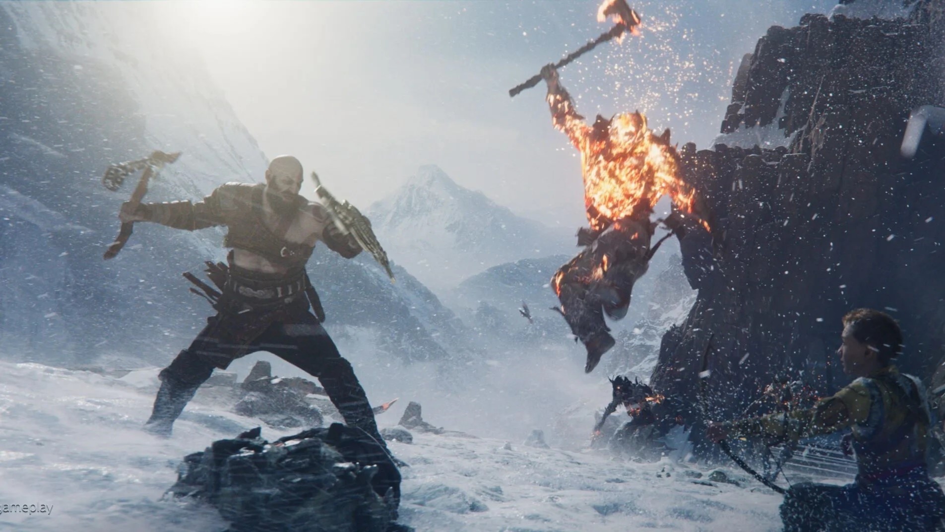 An image from the new God of War Ragnarök CG trailer
