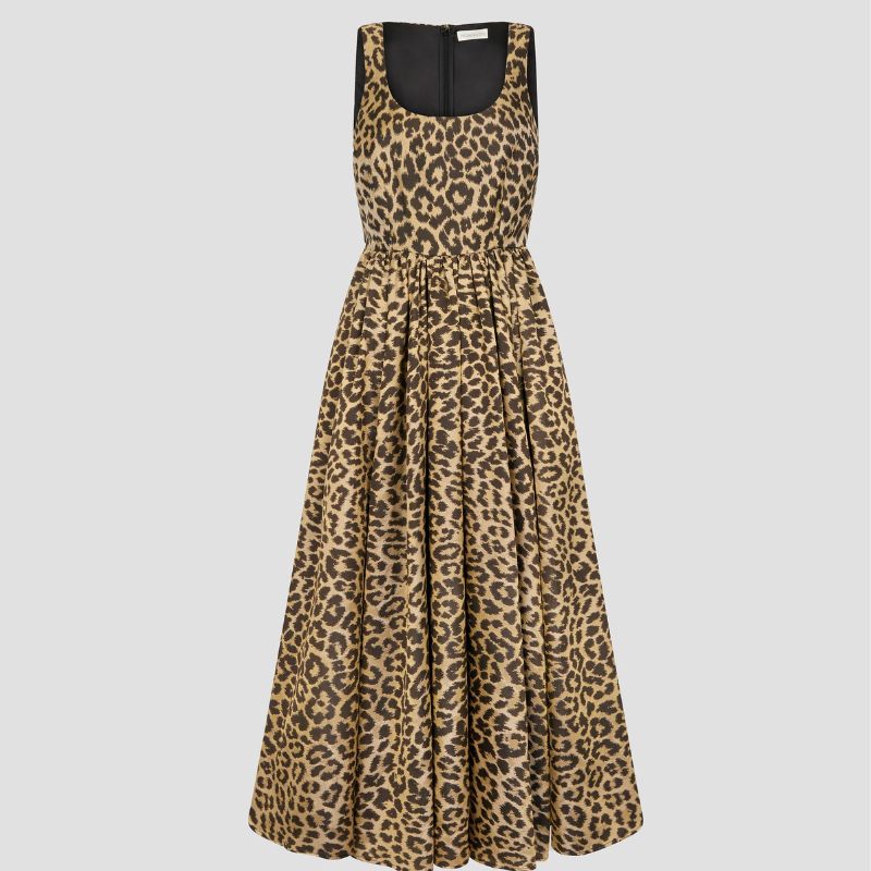 leopard print a-line dress