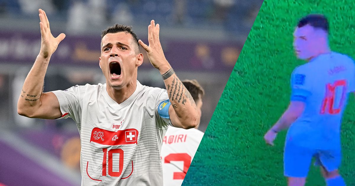 Granit Xhaka of Switzerland Goal celebration, cheers after Remo Freuler of Switzerland scores 2:3 during the FIFA World Cup Qatar 2022 Group G match between Serbia and Switzerland at Stadium 974 on December 2, 2022 in Doha, Qatar. 