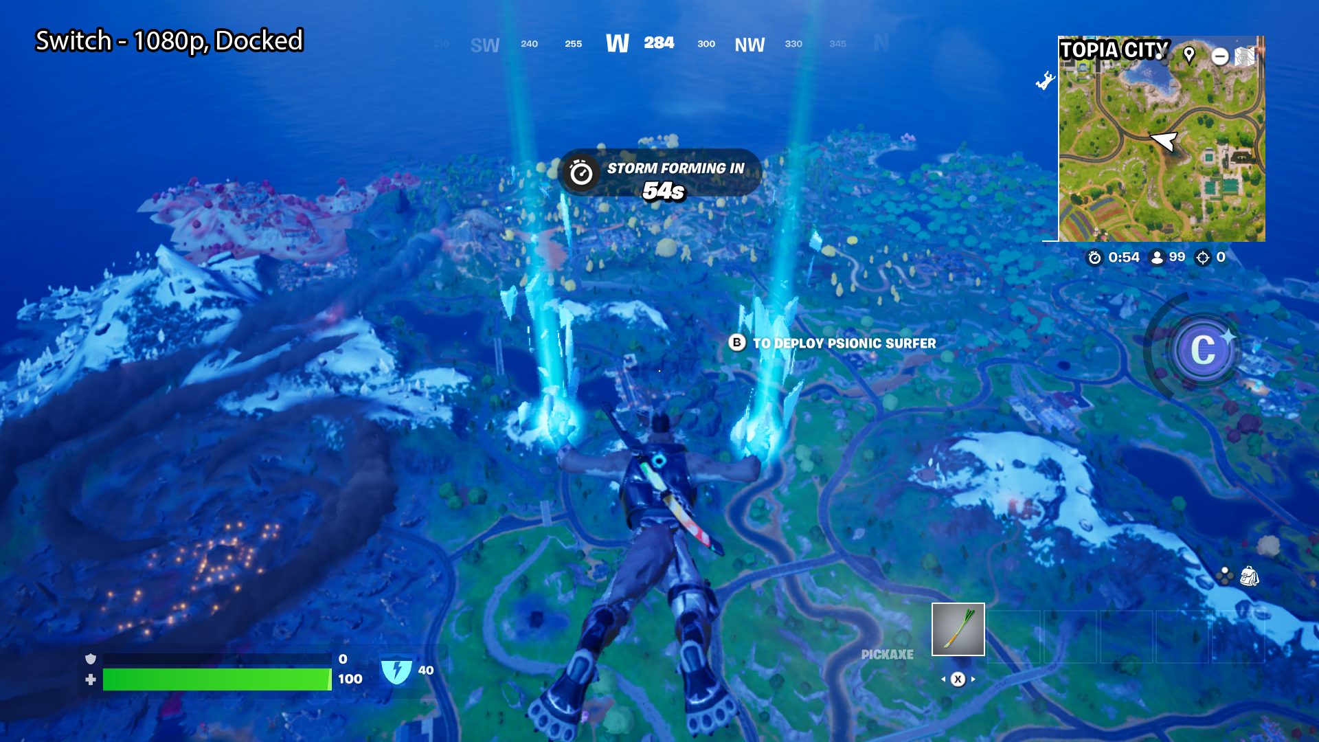 A view of Fortnite on the Nintendo Switch
