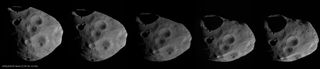 These closeups of the surface of Phobos, Mars' biggest moon, were taken by the Mars Express spacecraft on Sept.12, 2017 and released on March 1, 2018.