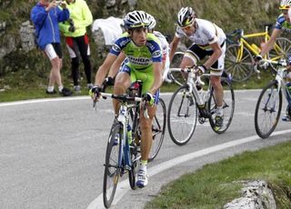 Vincenzo Nibali (Liquigas-Doimo) leads on monte Grappa