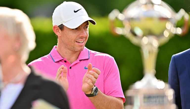 Rory McIlroy claps his hands