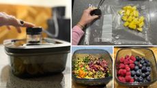 The BORA QVac being tested on a cream background