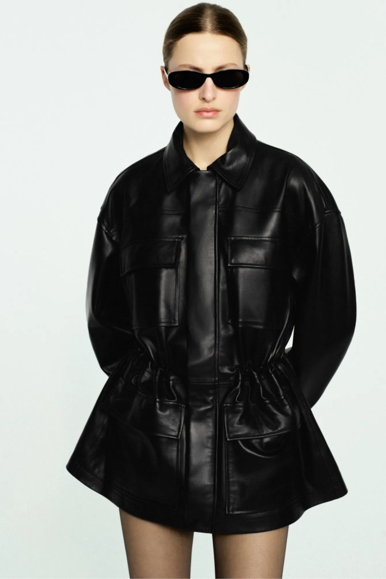 100% Leather Parka With Cinched Waist - Women | Mango United Kingdom