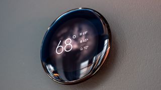 The shiny Google Nest Learning Thermostat (Gen 4)