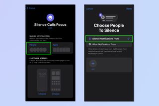 A screenshot showing how to mute specific people on iPhone