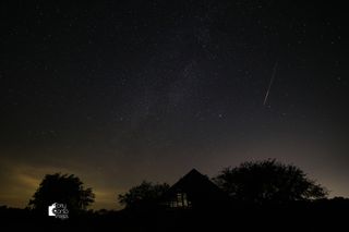 Astrophotographer Tony Corso captured this photo of a Perseid meteor from his home just outside Paris, Texas early Monday morning (Aug. 12).