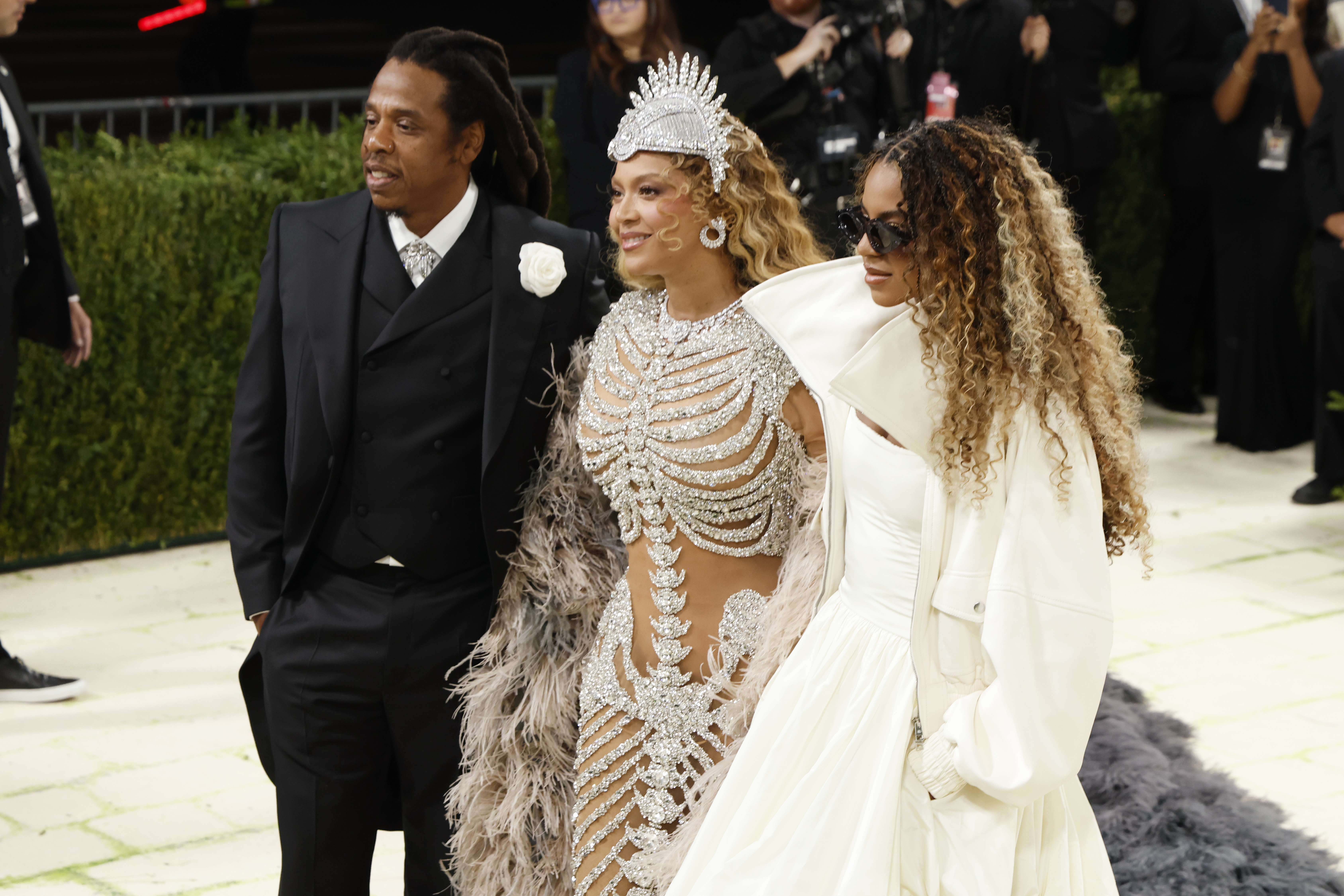 beyonce, jay z, and blue ivy attend the 2026 met gala