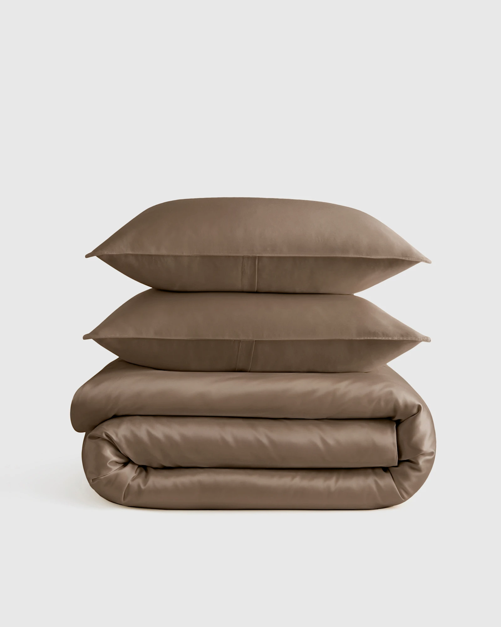 100% Organic Bamboo Viscose Duvet Cover Set in Walnut, Size Full/queen