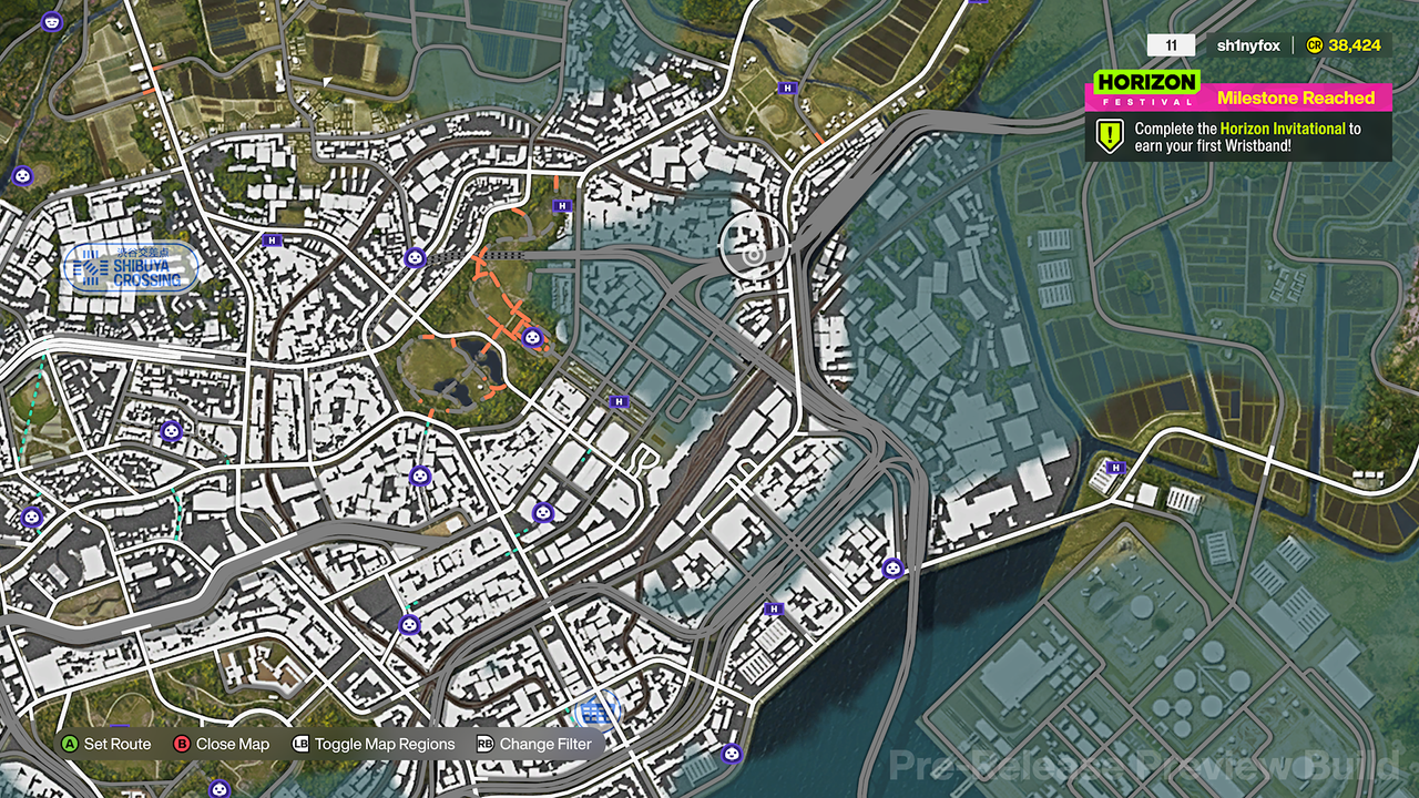 Screenshots of the Forza Horizon 6 detailing the Tokyo City portion of the map.