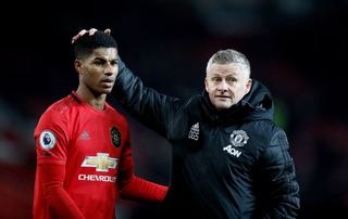 Ole Gunnar Solskjaer, right, will have to make do without Marcus Rashford over the coming weeks