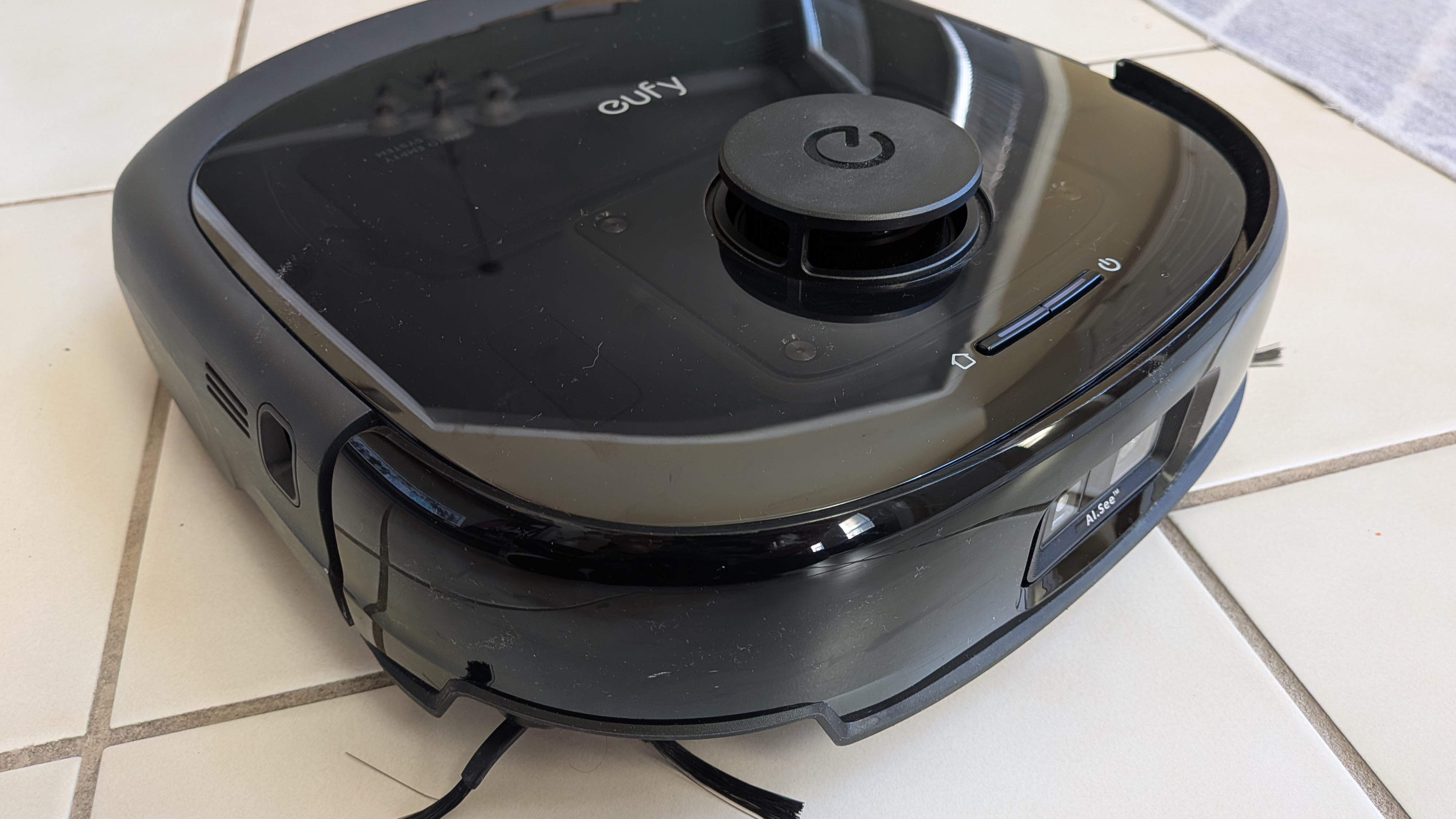 Eufy E25 Omni robot vacuum on a tiled floor