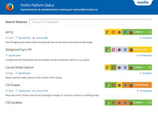 This app from Mozilla provides progress information on the implementation of modern web APIs in browsers