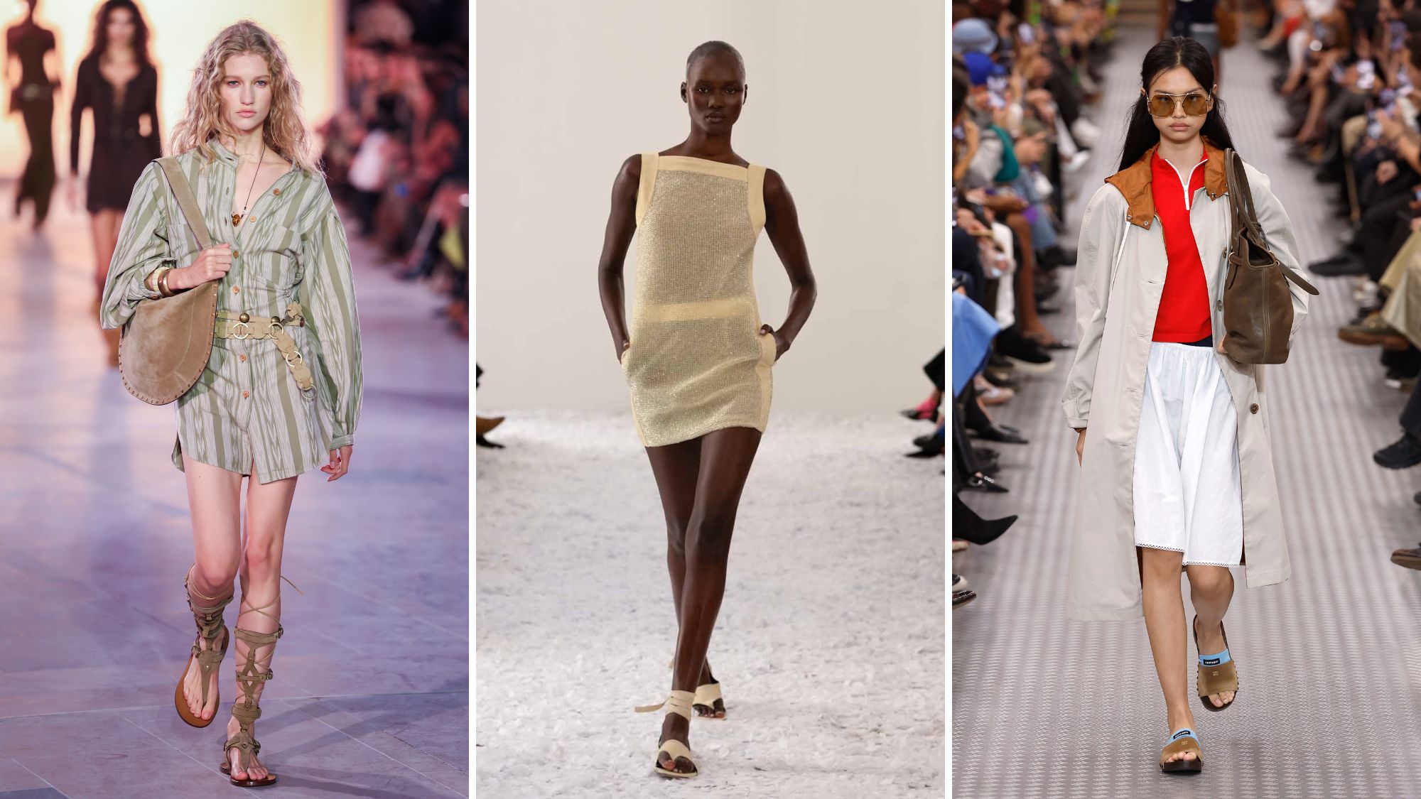 Isabel Marant SS25, 16 Arlington SS25, Miu Miu SS25 Suede sandals trend