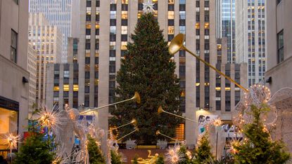 Rockefeller Christmas tree during Christmas in New York