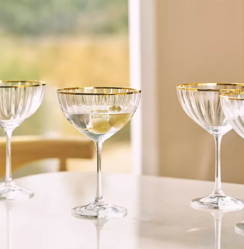 Vintage inspired cocktail coupe.