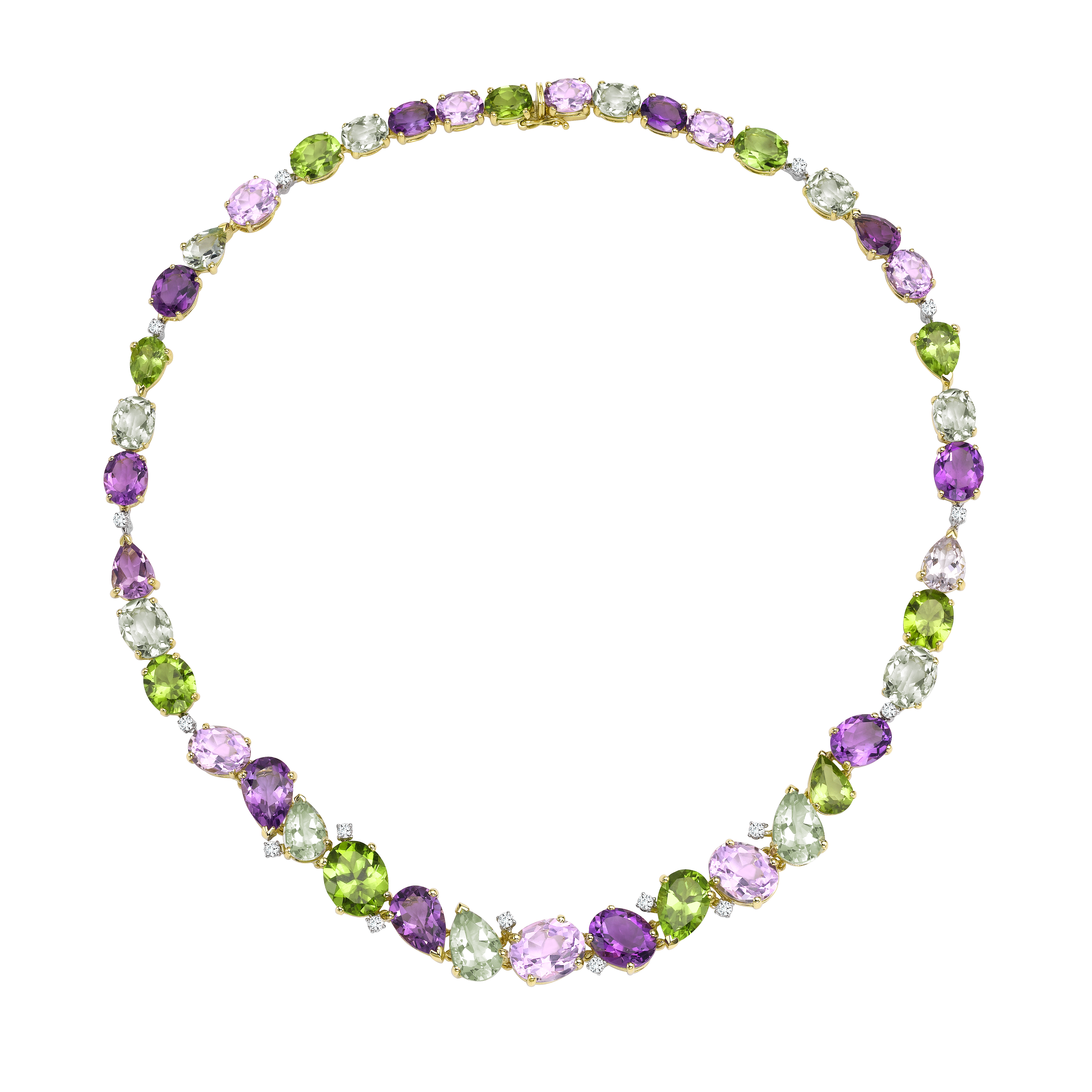 Kiki McDonough purple and green gemstone necklace