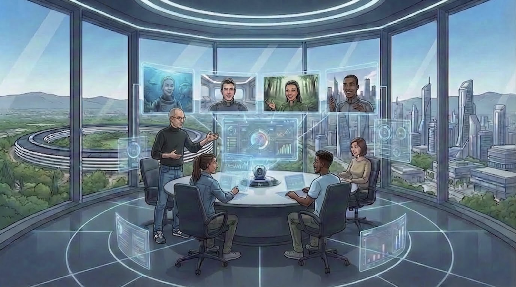 AV Technology&amp;rsquo;s Cindy Davis asks AI, &amp;ldquo;How would Steve Jobs run a meeting today and what would the a futuristic conference room look like?&amp;rdquo;