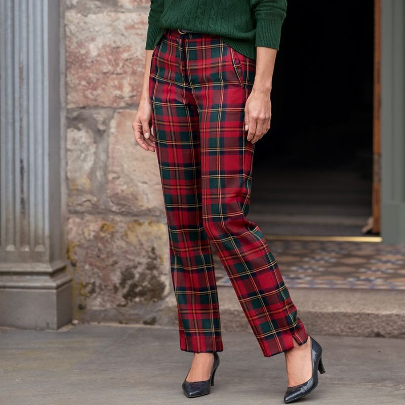 Classic Plaid Trousers on model 