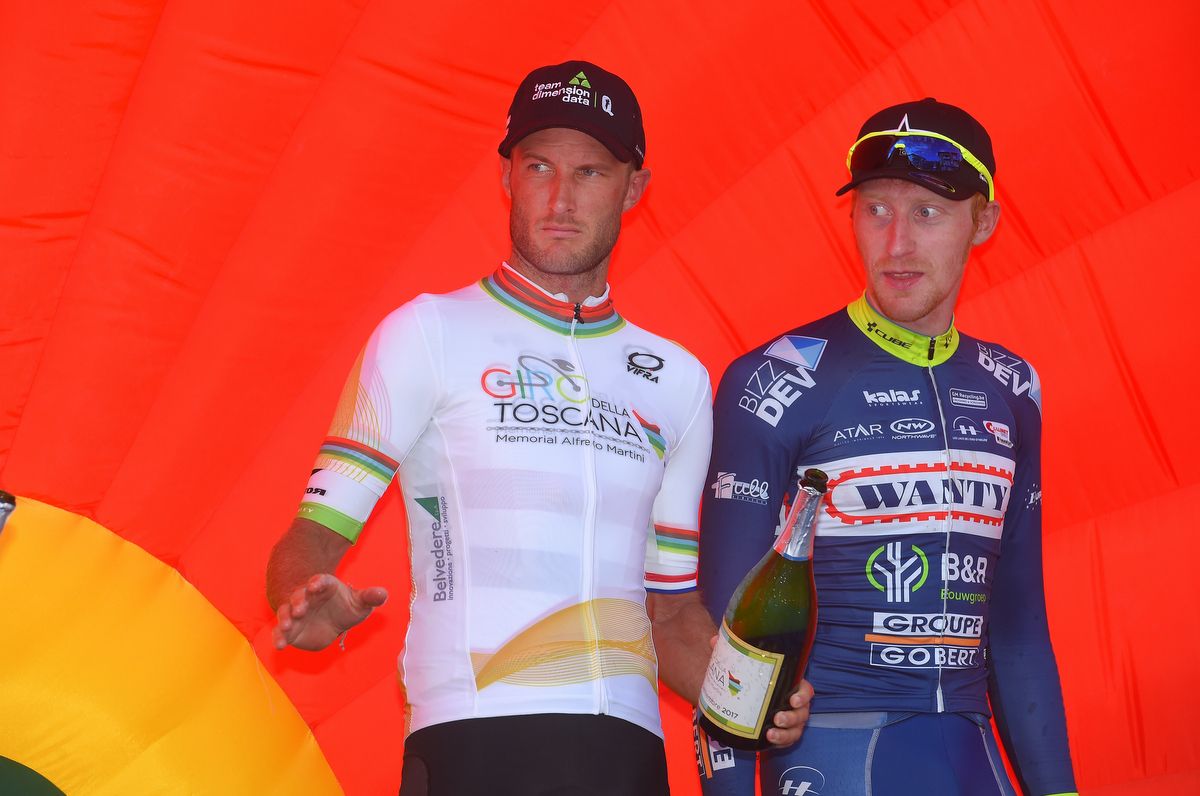 Steve Cummings (Dimension Data) and Frederik Backaert (Wanty-Groupe Gobert)