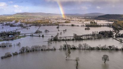 Flooded fields in Herefordshire