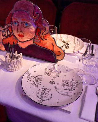 Plates by Tim Burton and Daniel Roseberry and artwork by Sophie Lloyd Sarabande artist in residence, £149 per pair