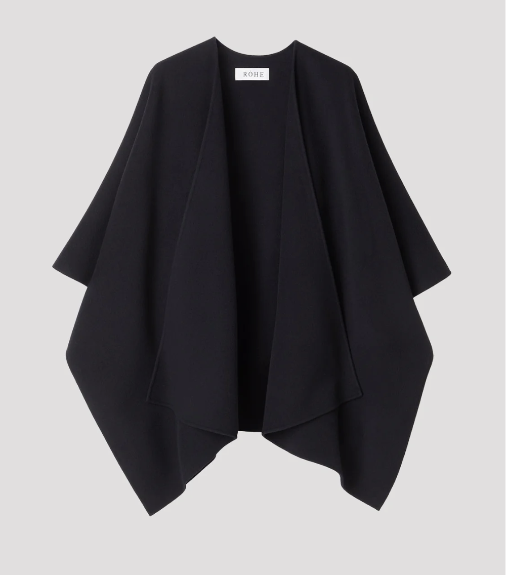 Rohe, Draped Scarf Poncho | Black