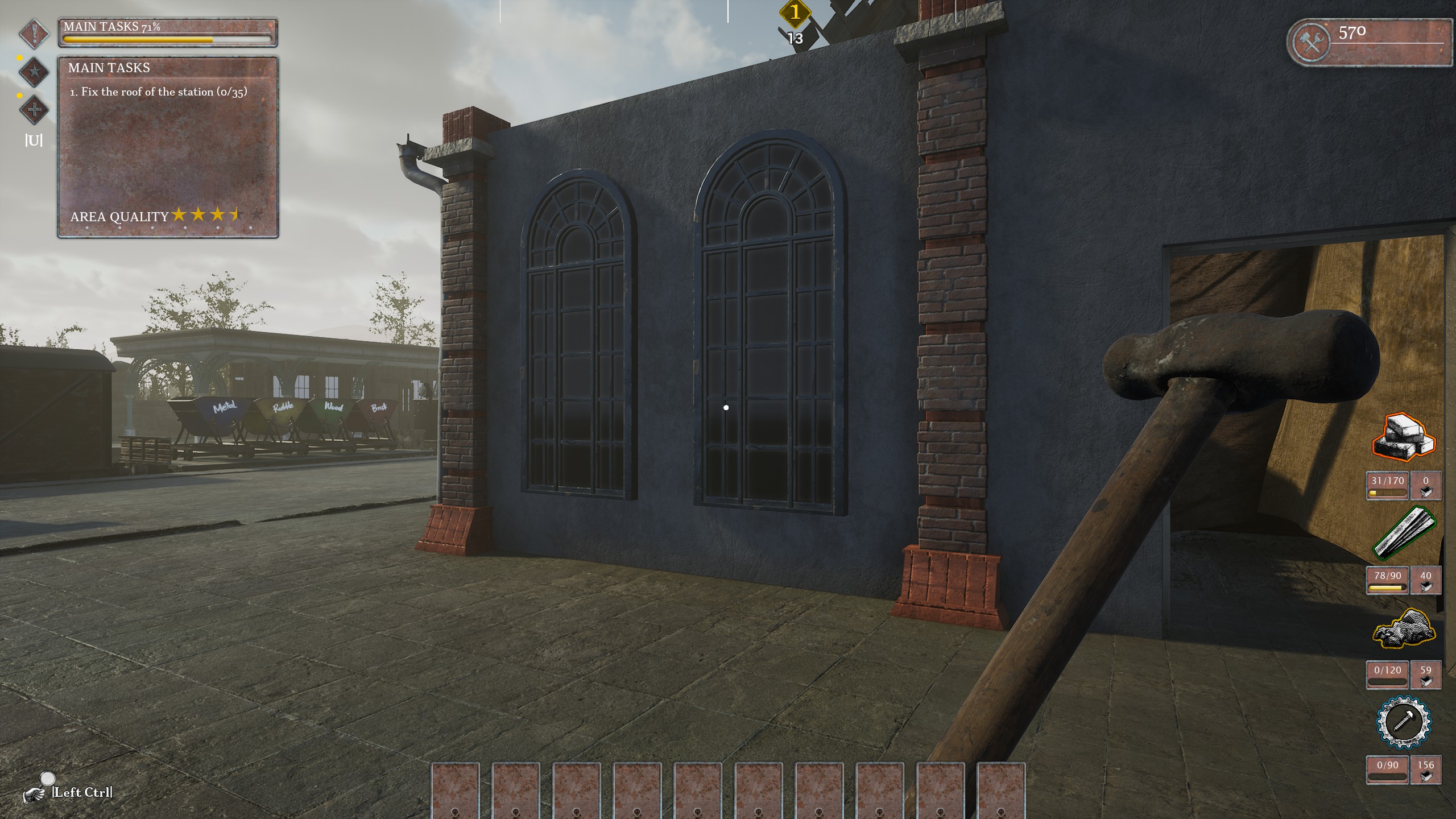 An image showing a completed, rebuilt wall in WW2 Rebuilder.