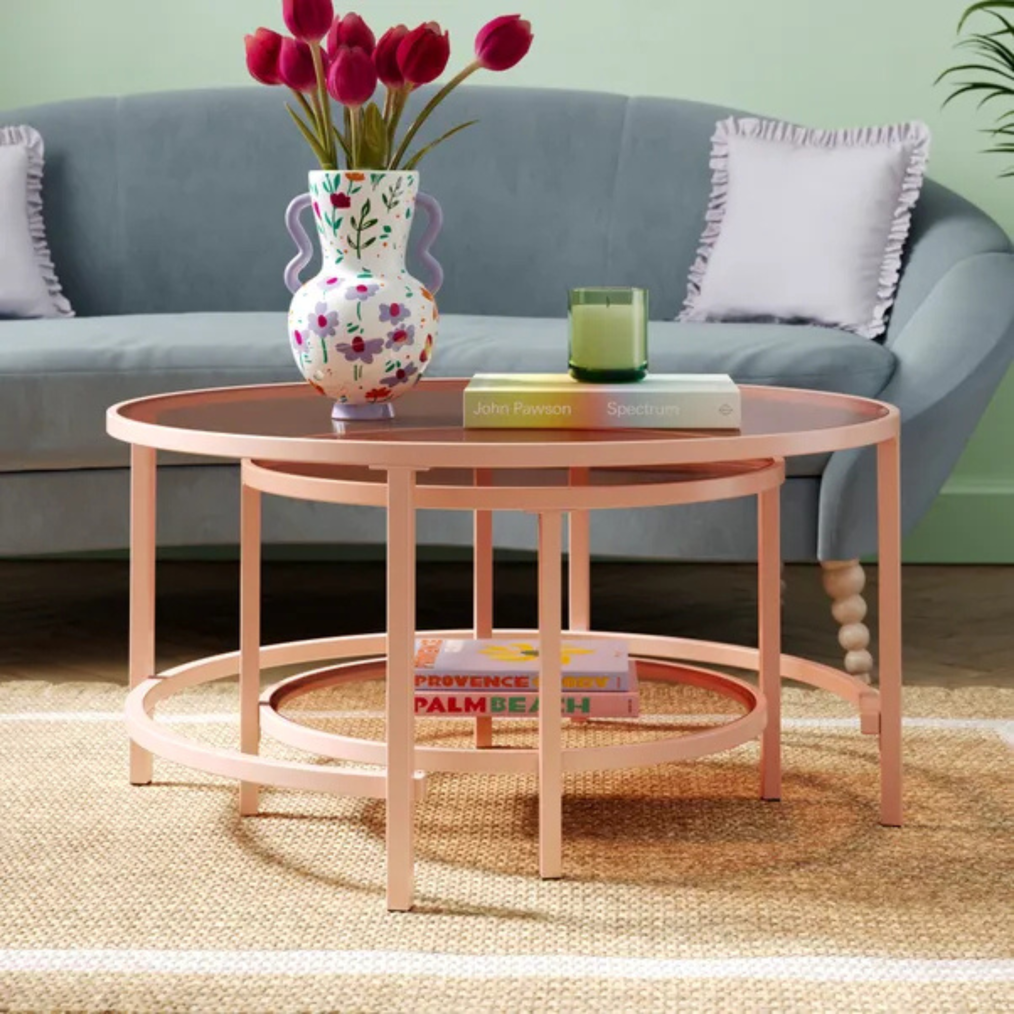 Sofia Glass Coffee Nest of Tables