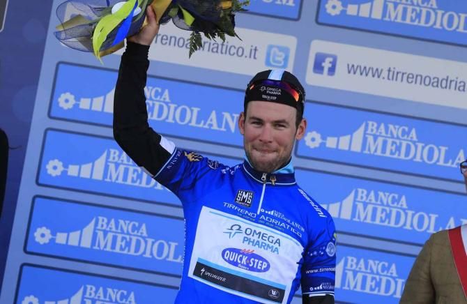 Mark Cavendish is back in the blue jersey at Tirreno-Adriatico.