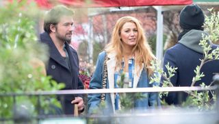 Blake Lively is seen on the set of "It Ends with Us."