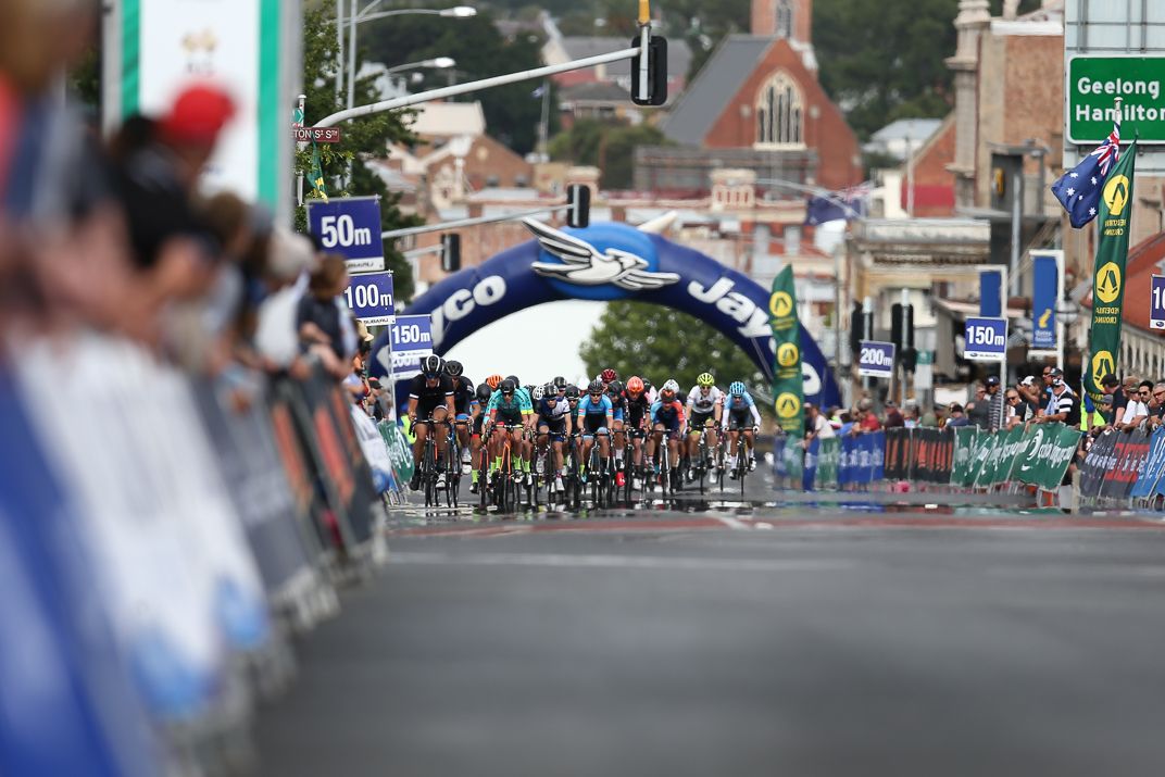 The group charges towards the line