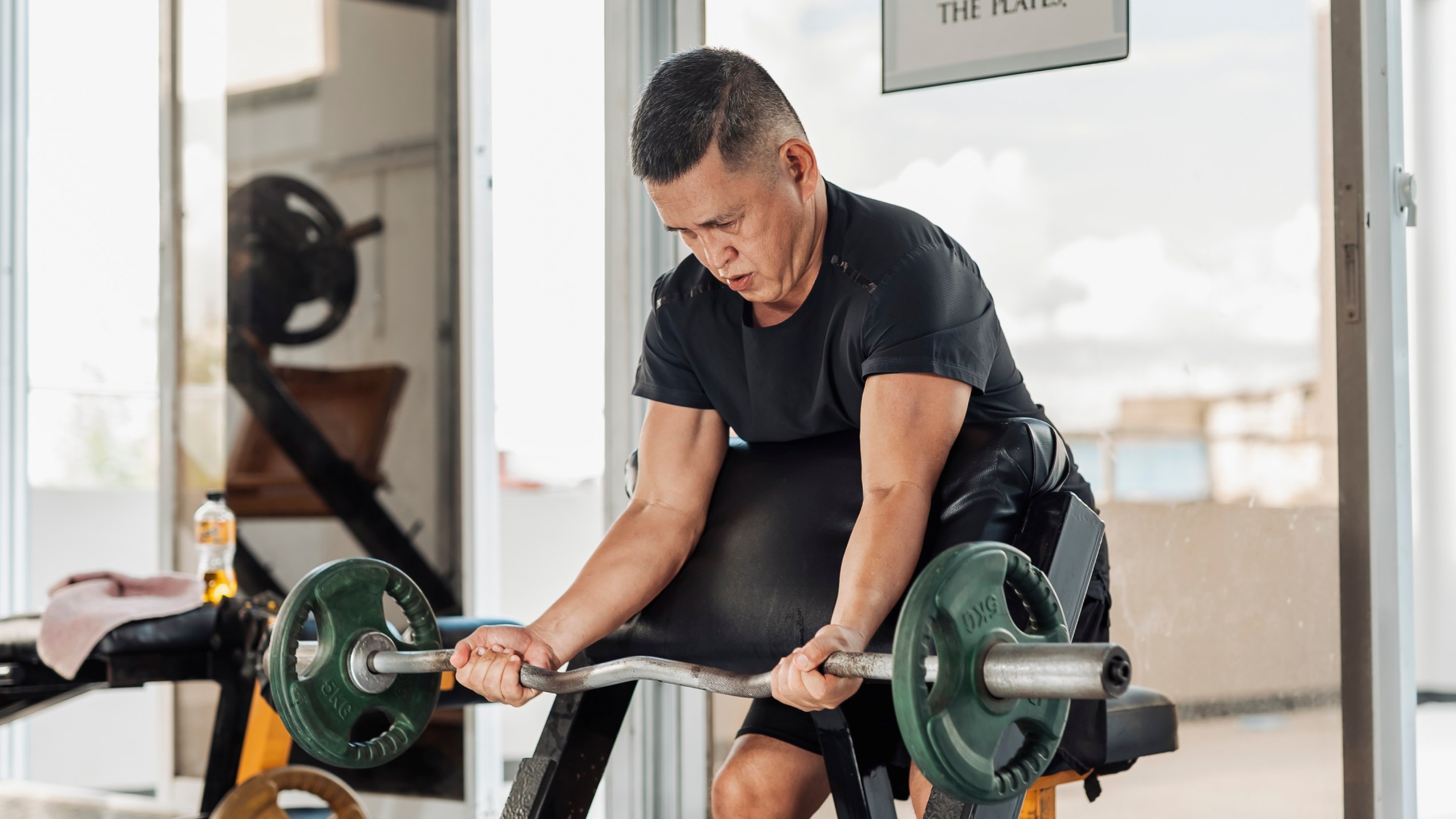 Man doing bicep curls