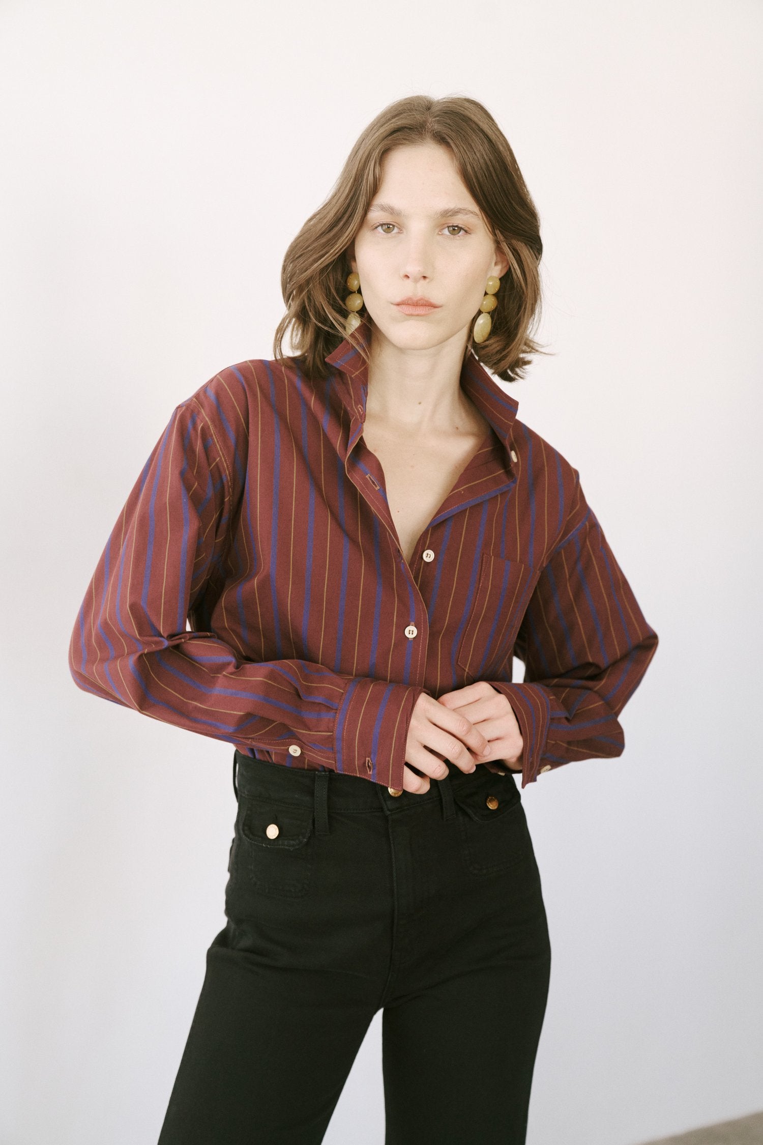 The Weekend Shirt in Oxblood Stripe