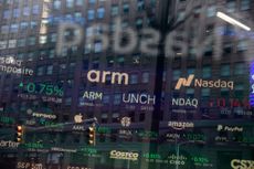 Arm Holdings signage at Nasdaq during chipmaker's IPO