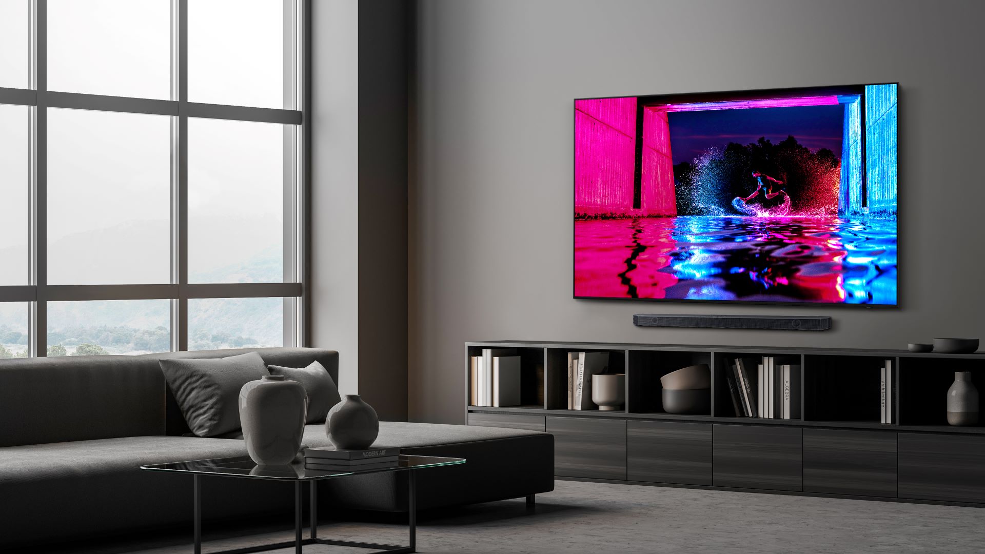 Samsung S85D OLED TV in living room setting