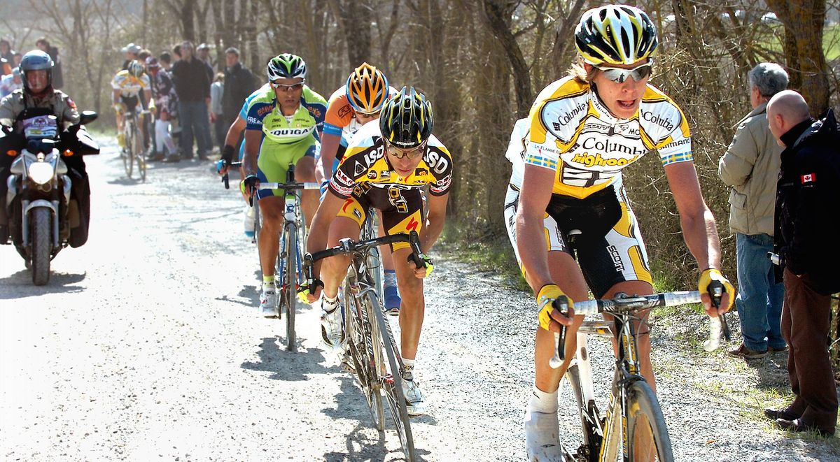 Thomas Lofkvist (Team Columbia-HTC) leads the pack in 2009, eventually winning the race