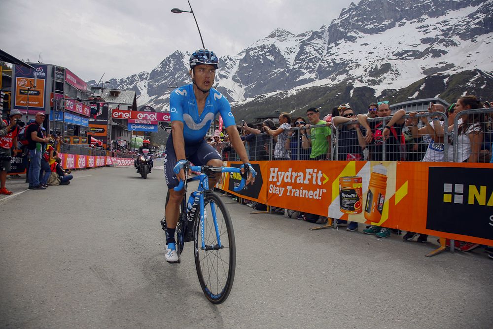 carlos Batencur finishes stage 20 at the giro