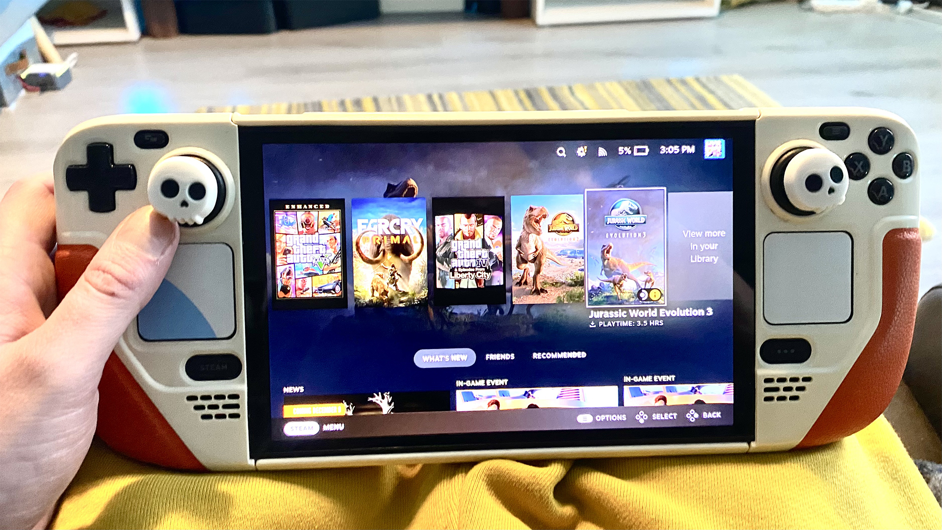 Steam Deck OLED in hand